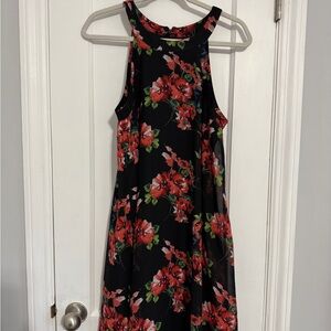 Betsey Johnson Black Dress with Red Floral Design